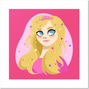 Cute Girl Cartoon Princess Design Posters and Art